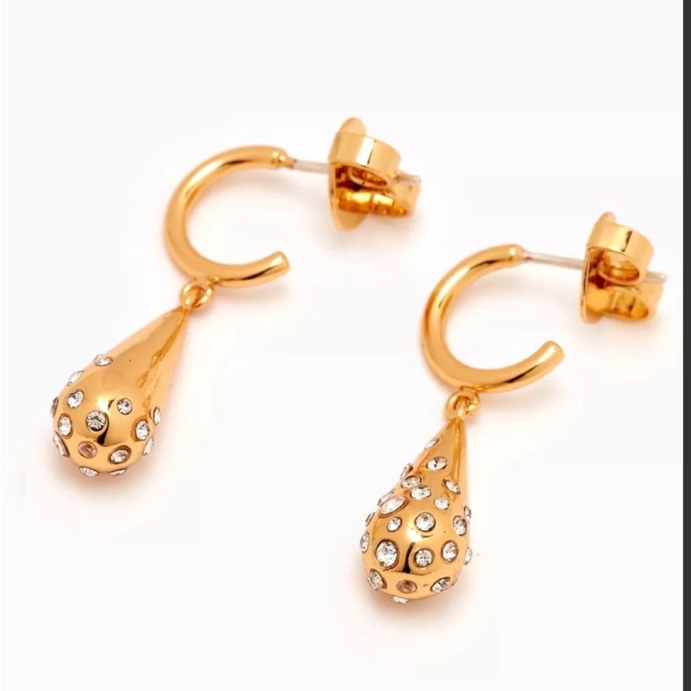 New Kate Spade Rain Drop Mini Pendant Earrings